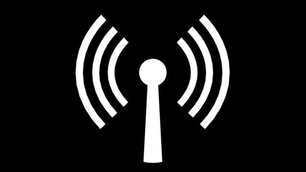WiFi draadloos internet netwerk net web verbinding pictogram logo wi-fi wi fi 4k — Stockvideo