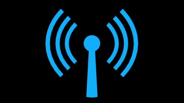 Wifi 无线互联网网络网 web 连接图标标志 wifi 无线上网 4 k — 图库视频影像