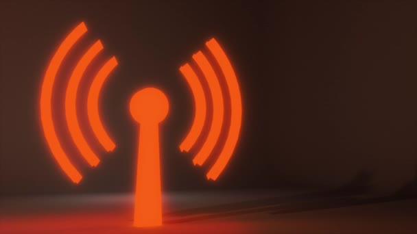 Wifi red inalámbrica de Internet red de conexión web icono logo wi-fi wi fi 4k — Vídeo de stock