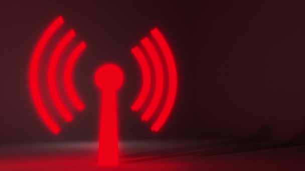 WiFi trådlös internet nätverk net web anslutning ikonen logotypen wi-fi wi fi 4k — Stockvideo