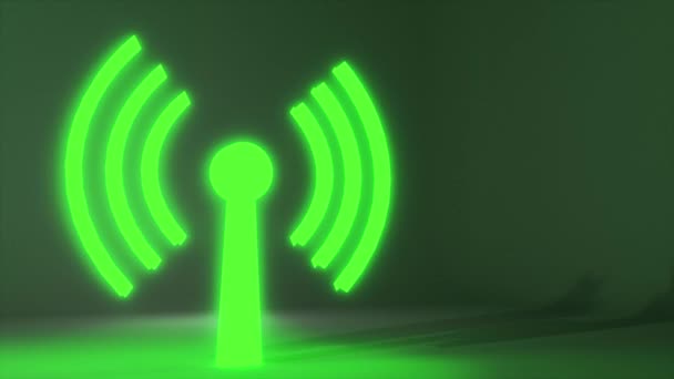 Wifi kablosuz internet ağ net web bağlantı simgesi logo wi-fi wi fi 4k — Stok video