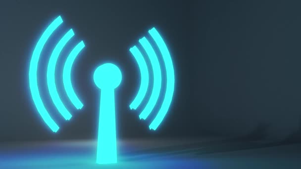 Wifi wireless internet network net web verbindung symbol logo wi-fi wi fi 4k — Stockvideo