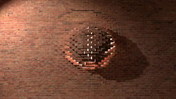 mur de brique briser démolir smash échapper à la lumière blanche 4K 