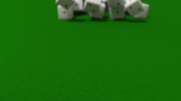 Dice rolling slow motion closeup DOF casino gambling gaming Vegas 4K — Stock Video