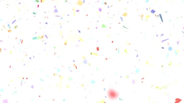 Confetti formas de caída de cámara lenta DOF bucle 4K — Vídeo de stock