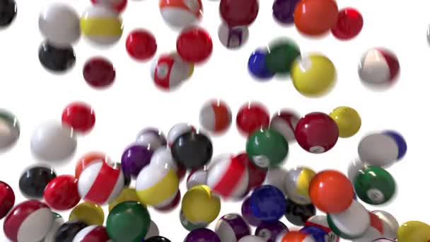 Pool Biljart ballen vullen overgang samengestelde schermoverlay 4k — Stockvideo