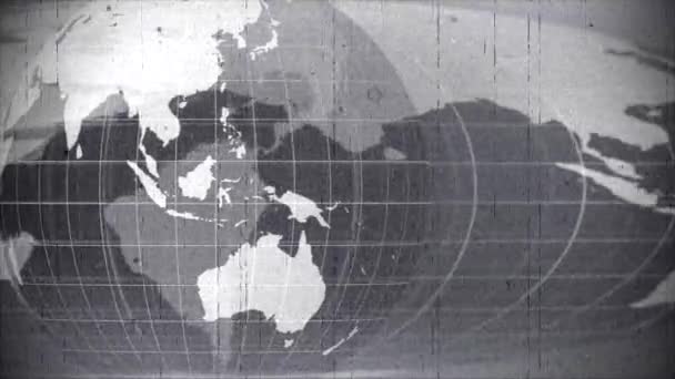 World global news background backdrop planet Earth old newsreel 4K — Stock Video