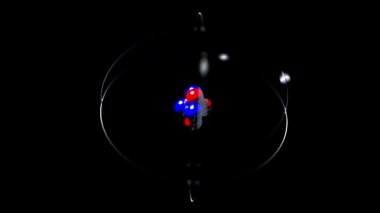 Atom tek yüksek enerji sallamak titreşimle çekirdeği proton nötron elektron döngü 4k