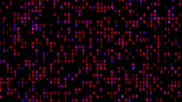 Transmisión de datos binario brillante 4K — Vídeo de stock