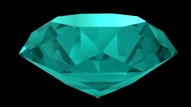 Topacio de zafiro turquesa gema gema piedra girando lazo de fondo de boda 4K — Vídeos de Stock