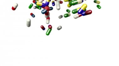 Haplar ilaçlar ağır çekim portre Dof 4 k düşen kapsül