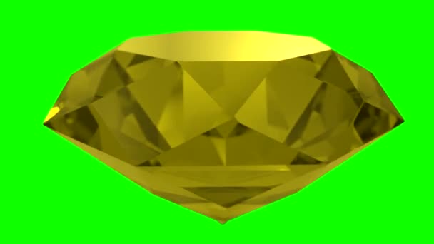 Gema de zafiro amarillo piedra preciosa girando lazo de fondo de boda 4K — Vídeos de Stock