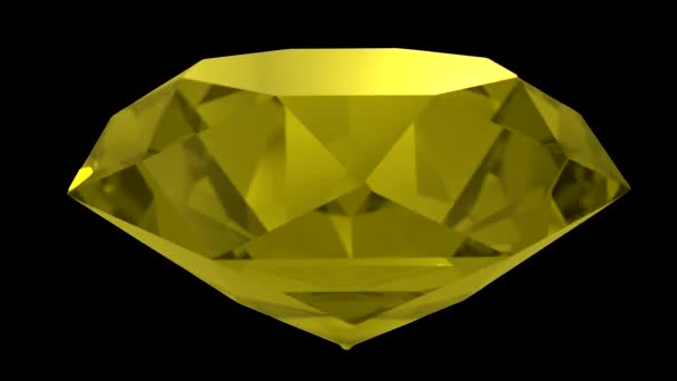 Yellow sapphire gemstone gem stone spinning wedding background loop 4K — Stock Video