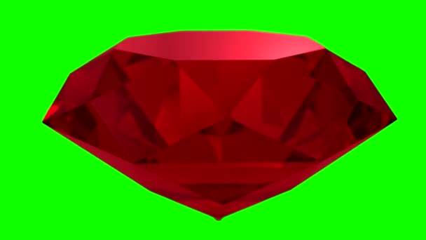 Gema de gema roja rubí piedra girando lazo de fondo de boda 4K — Vídeo de stock