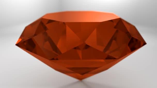 琥珀色橙色宝石宝石纺纱婚礼背景循环 4 k — 图库视频影像