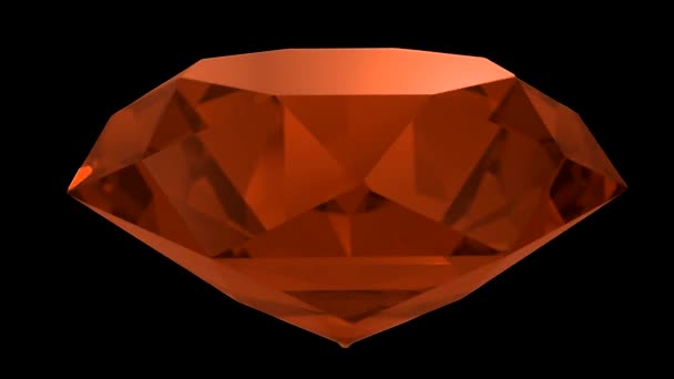 Amber laranja pedra preciosa pedra preciosa fiação casamento fundo loop 4K — Vídeo de Stock