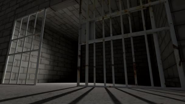 Fermeture de cellule de barres de cellule de prison 4K — Video