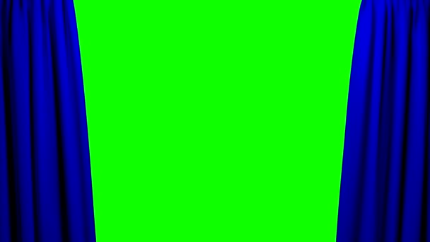 Curtains opening and closing stage theater cinema green screen 4K — Stock Video