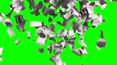 Beyaz kağıt kitap edebiyat iş Okulu yeşil ekran 4 k düşen sayfaları