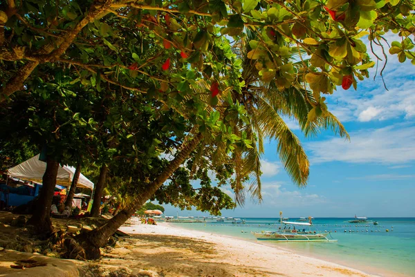 La playa tropical de arena blanca de Panglao Island, Bohol. Filipinas — Foto de Stock
