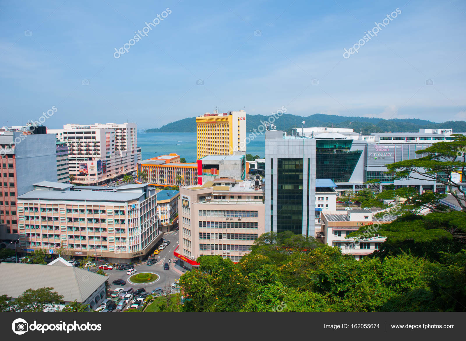 Die Aussicht Vom Dach Des Wolkenkratzers Kota Kinabalu Sabah