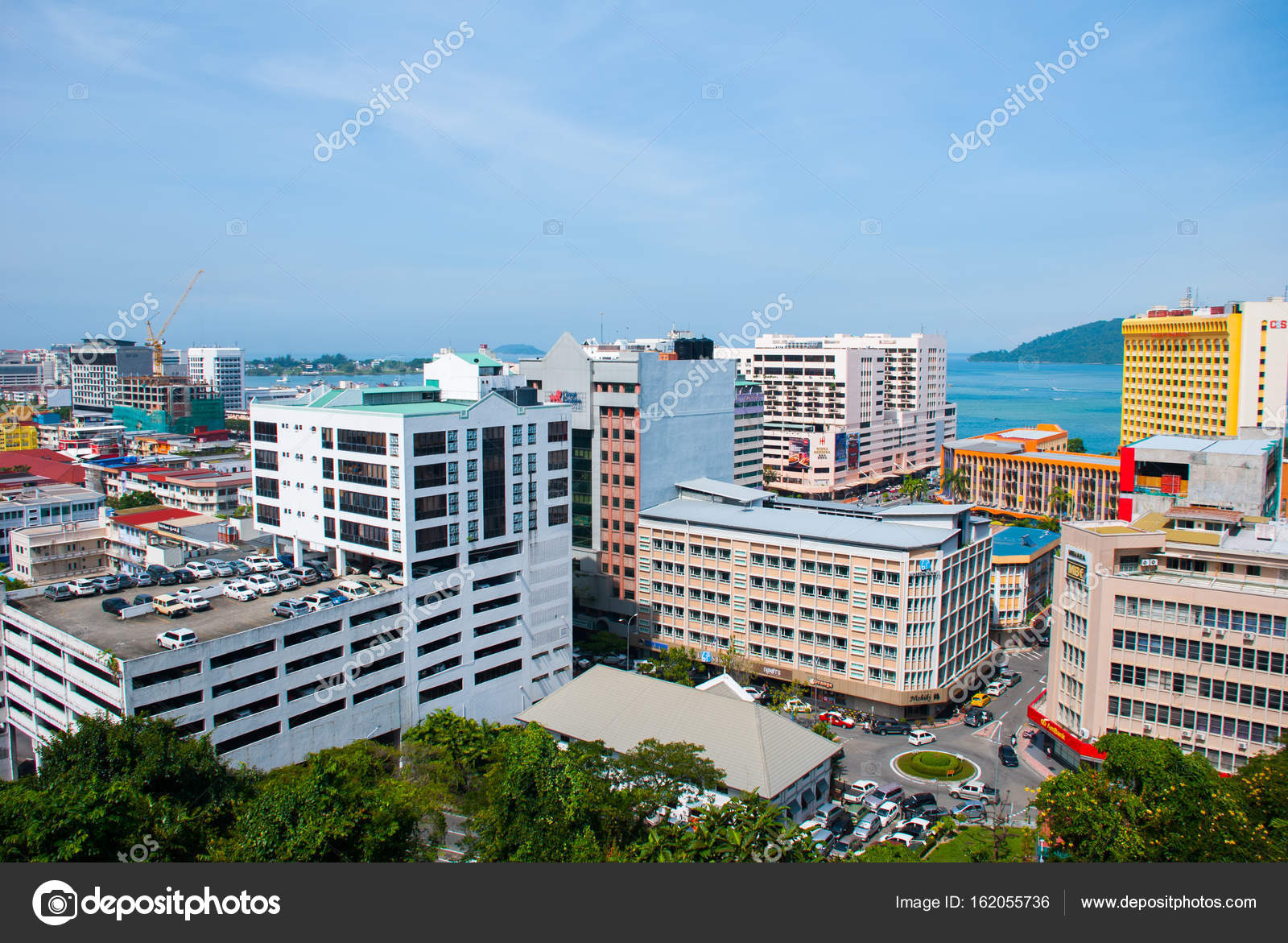 Die Aussicht Vom Dach Des Wolkenkratzers Kota Kinabalu Sabah