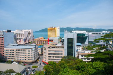 Gökdelenler üstten görünüm. Bir Kota Kinabalu, Sabah, Malezya.