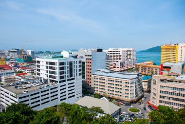 Gökdelenler üstten görünüm. Bir Kota Kinabalu, Sabah, Malezya.