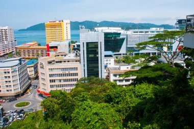 Gökdelenler üstten görünüm. Bir Kota Kinabalu, Sabah, Malezya.