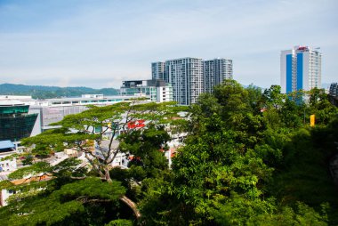 Gökdelenler üstten görünüm. Bir Kota Kinabalu, Sabah, Malezya.