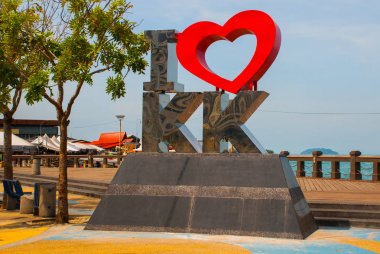 Landmark ben aşk resimde Kk. Kota Kinabalu Sabah Malezya