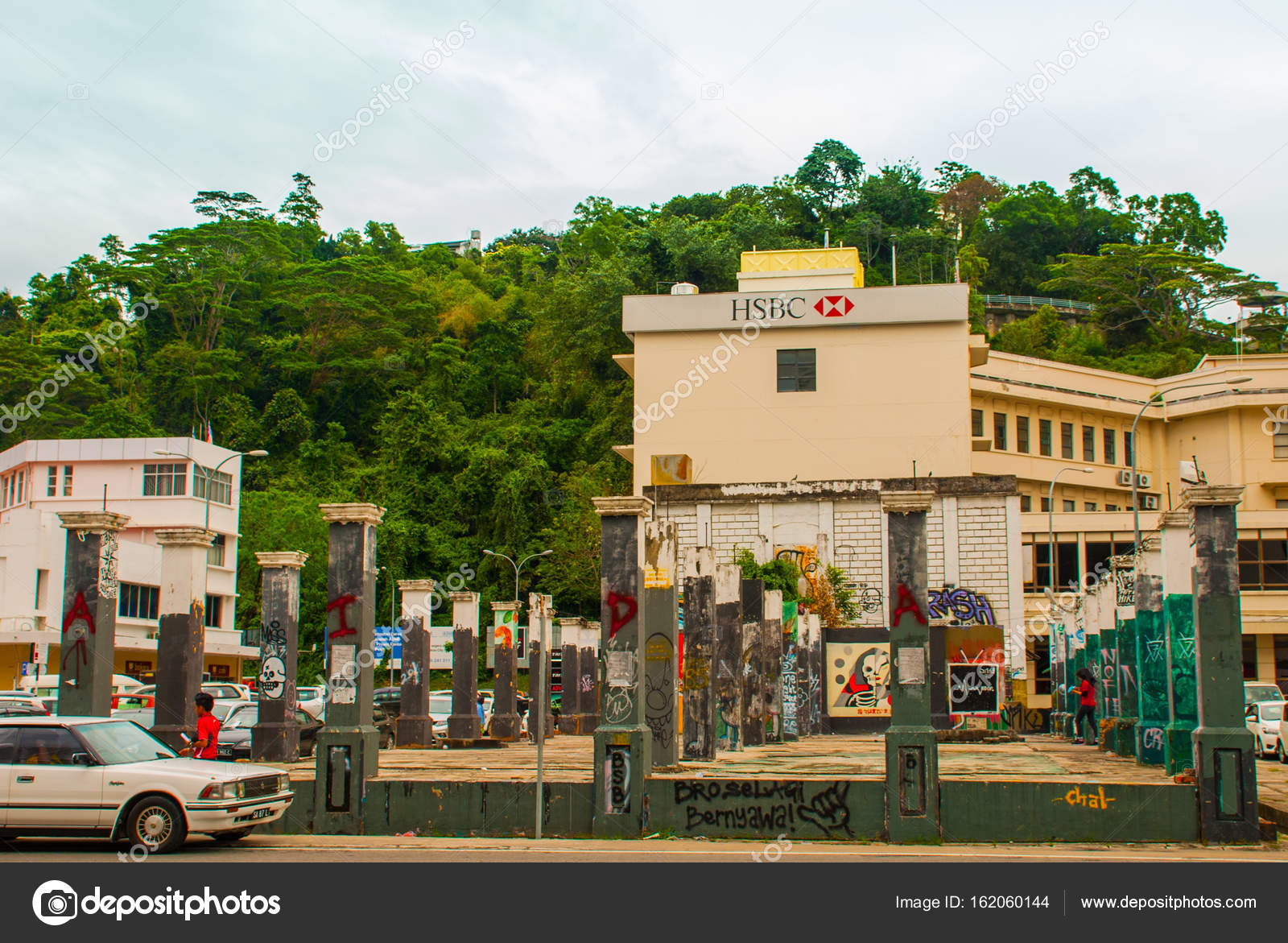 Haus Mit Graffiti Kota Kinabalu Sabah Malaysia Redaktionelles