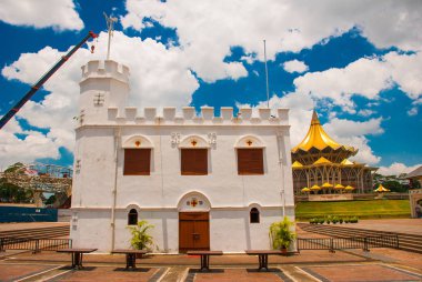Waterfront Kuching Meydanı kulesinde. Sarawak. Malezya. Borneo