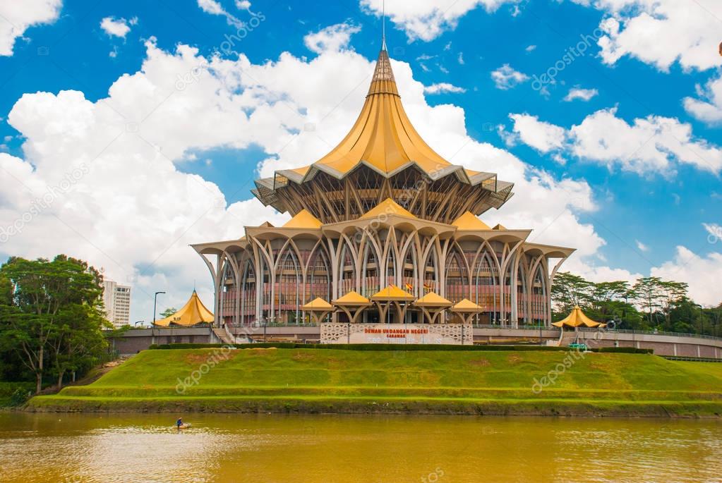 Dewan Undangan Negeri Sarawak. Sarawak State Legislative Assembly in Kuching, Sarawak, Malaysia.