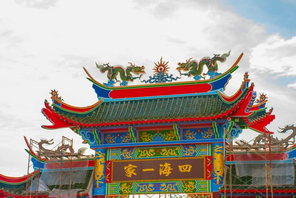 Tempio cinese Tua Pek Kong. Miri città, Borneo, Sarawak, Malesia — Foto Stock