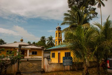 Köyde Malezya, Borneo Adası, Sabah geleneksel Camii.