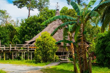 Geleneksel ahşap Melanau ev sahipliği yapmaktadır. Kuching Sarawak kültür köyü. Malezya