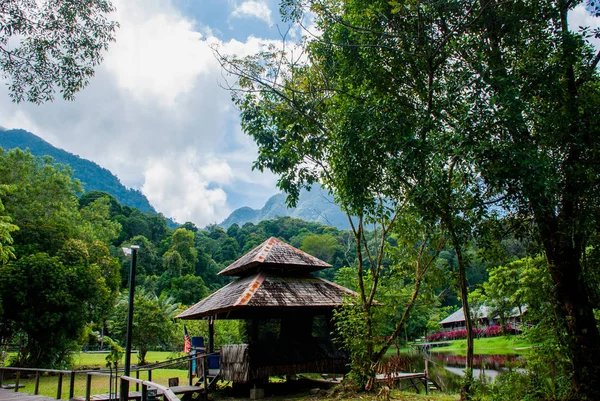 전통적인 목조 주택입니다. 쿠칭 사라왁 문화 마입니다. 말레이시아 — 스톡 사진