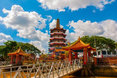 Tua pek Kong Temple Sibu şehir güzel Çin Tapınağı, Sarawak, Malezya, Borneo