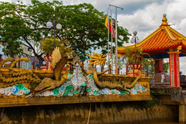 Tua pek Kong Temple Sibu şehir güzel Çin Tapınağı, Sarawak, Malezya, Borneo