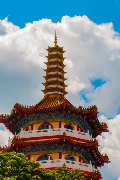 Tua Pek Kong Temple o belo templo chinês. Sibu cidade, Sarawak, Malásia, Bornéu — Fotografia de Stock