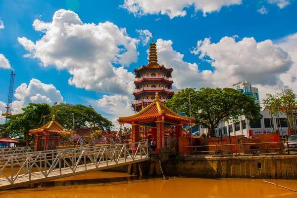 Tua pek Kong Temple den vackra kinesiska templet i Sibu City, Sarawak, Malaysia, Borneo — Stockfoto