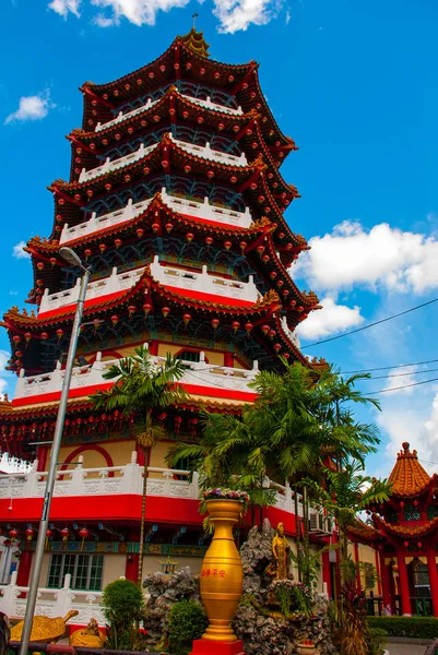 투 아 펙 콩 사원 시 부 시티의 아름 다운 중국 사원, 사라왁, 말레이시아, 보르네오 — 스톡 사진