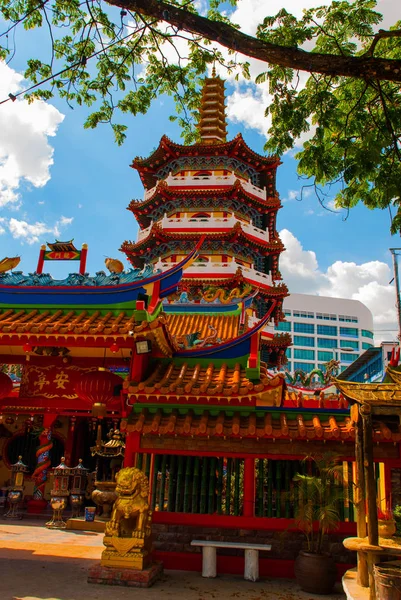 Tua PEK Kong Temple pięknej chińskiej świątyni Sibu miasta Sarawak, Malezja, Borneo — Zdjęcie stockowe