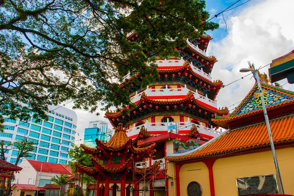 Tua Pek Kong Temple the Beautiful Chinese Temple of the Sibu city 's Sarawak, Malaysia, Borneo — стоковое фото