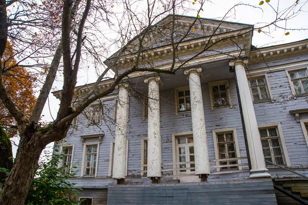 Mansion of the writer Nabokov. Wooden Palace Park in Russia. The Park estate Rozhdestveno. Leningrad oblast.