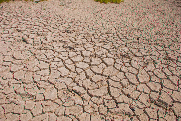Текстура и красивая текстура. Расколотая земля из белой глины. Рио-Лагартос-Юкатан
