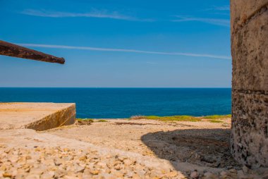 Castillo Del Morro kalesi yuvasından görünümünü. Eski kale. Küba. Havana.