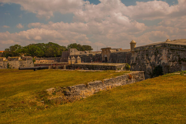 Fortaleza de San Carlos de La Cabana, Fort of Saint Charles entrance. Havana. Old fortress in Cuba