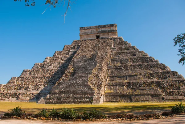 Anicent 마 야 마 야 피라미드 엘 카스 틸로 Kukulkan Chichen-Itza, 멕시코 — 스톡 사진